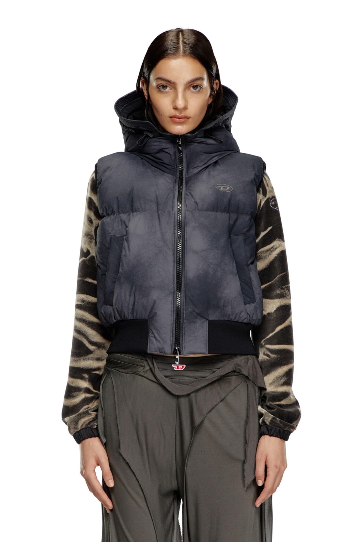 Amazon | [Diesel] [ディーゼル] レディース ダウンベスト フーディー